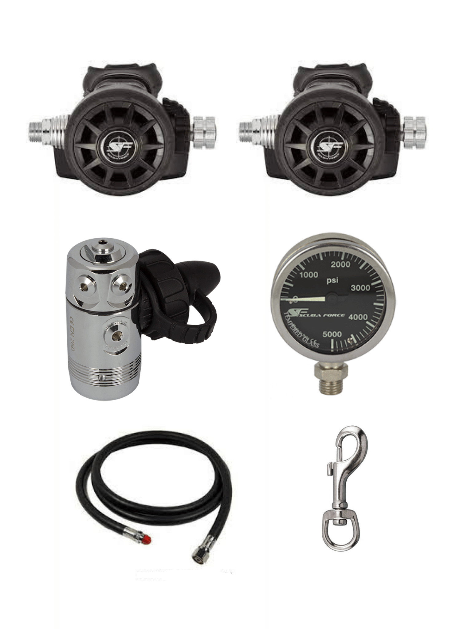 Scuba Force Black Devil Single Tank Long Hose Package Ocean Quest